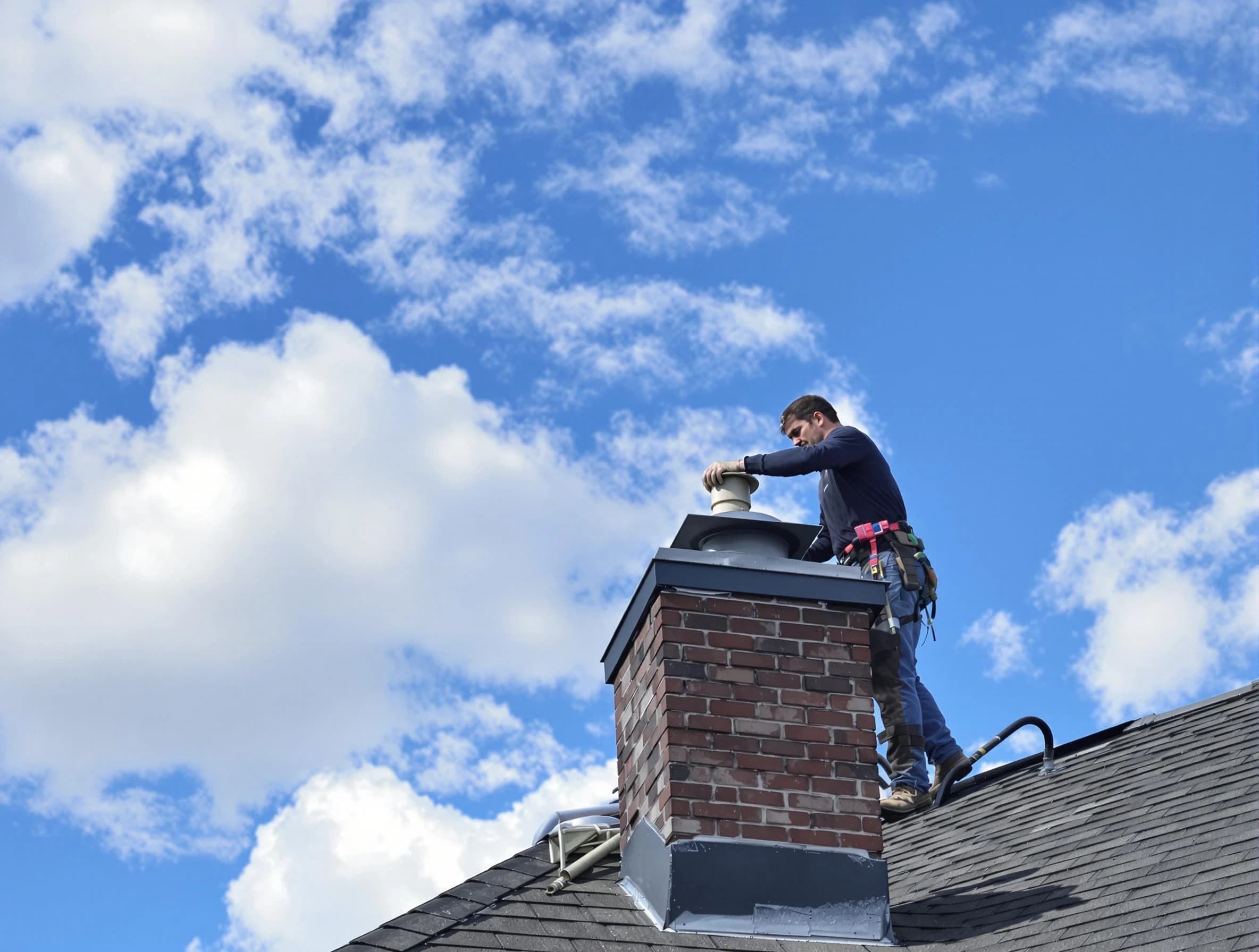Fairfield Plantation Chimney Sweep installing a sturdy chimney cap in Fairfield Plantation, GA