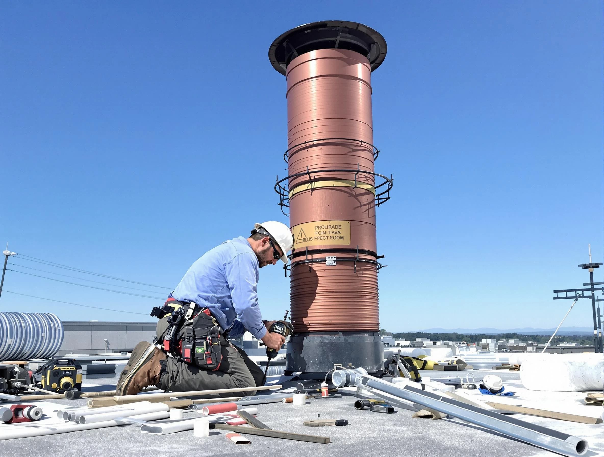 Installed chimney liner by Fairfield Plantation Chimney Sweep in Fairfield Plantation, GA