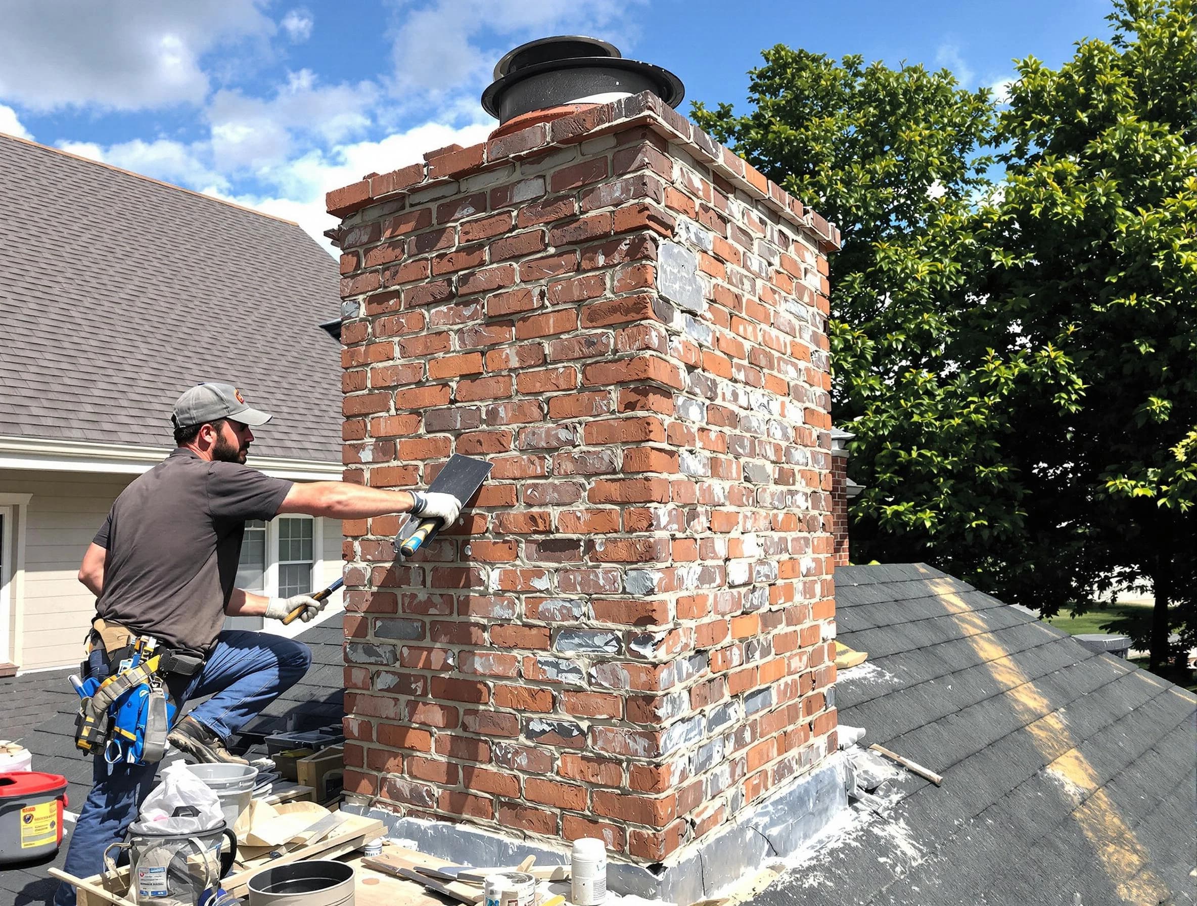 Completed chimney rebuild by Fairfield Plantation Chimney Sweep in Fairfield Plantation, GA