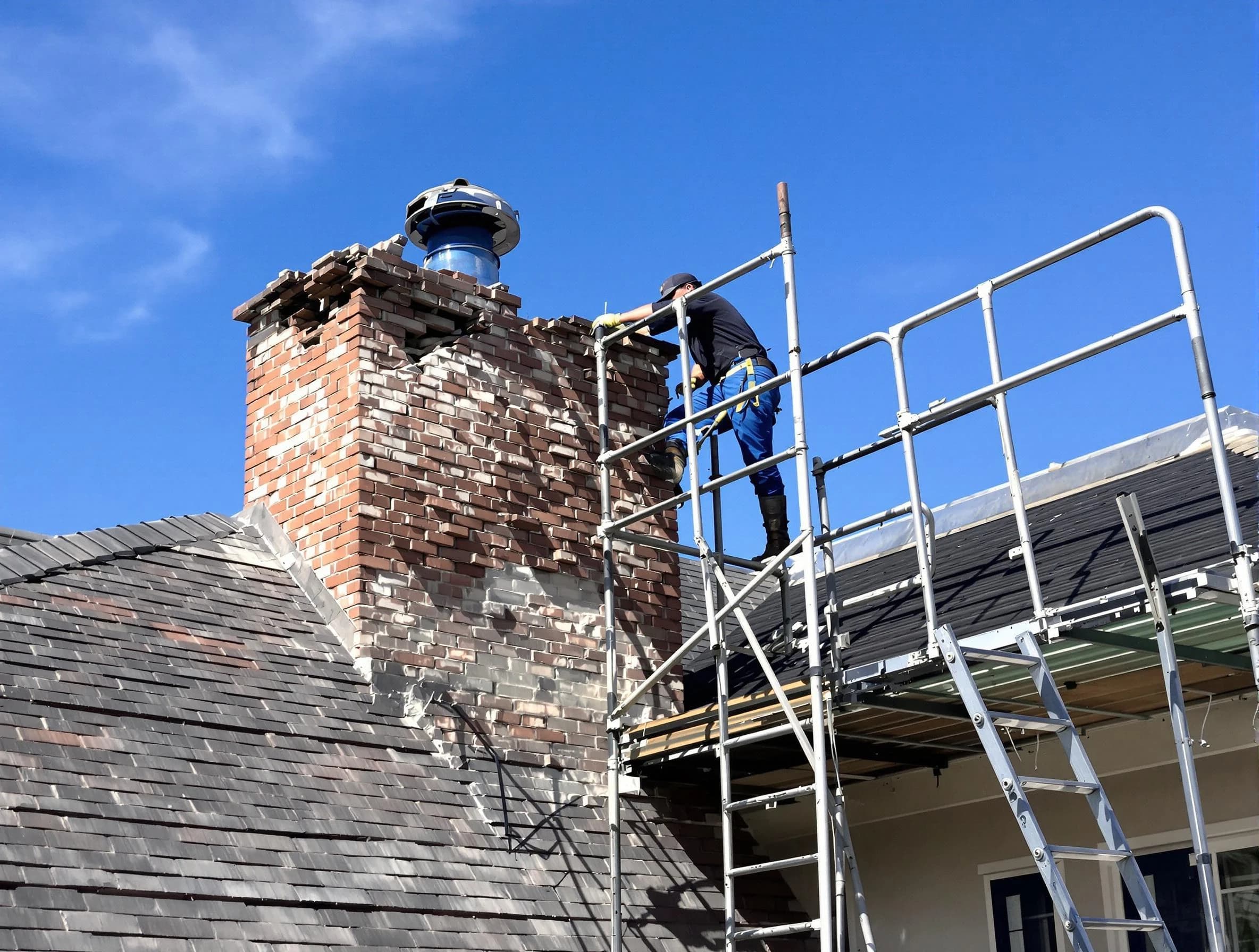 Rebuilding a chimney structure by Fairfield Plantation Chimney Sweep in Fairfield Plantation, GA