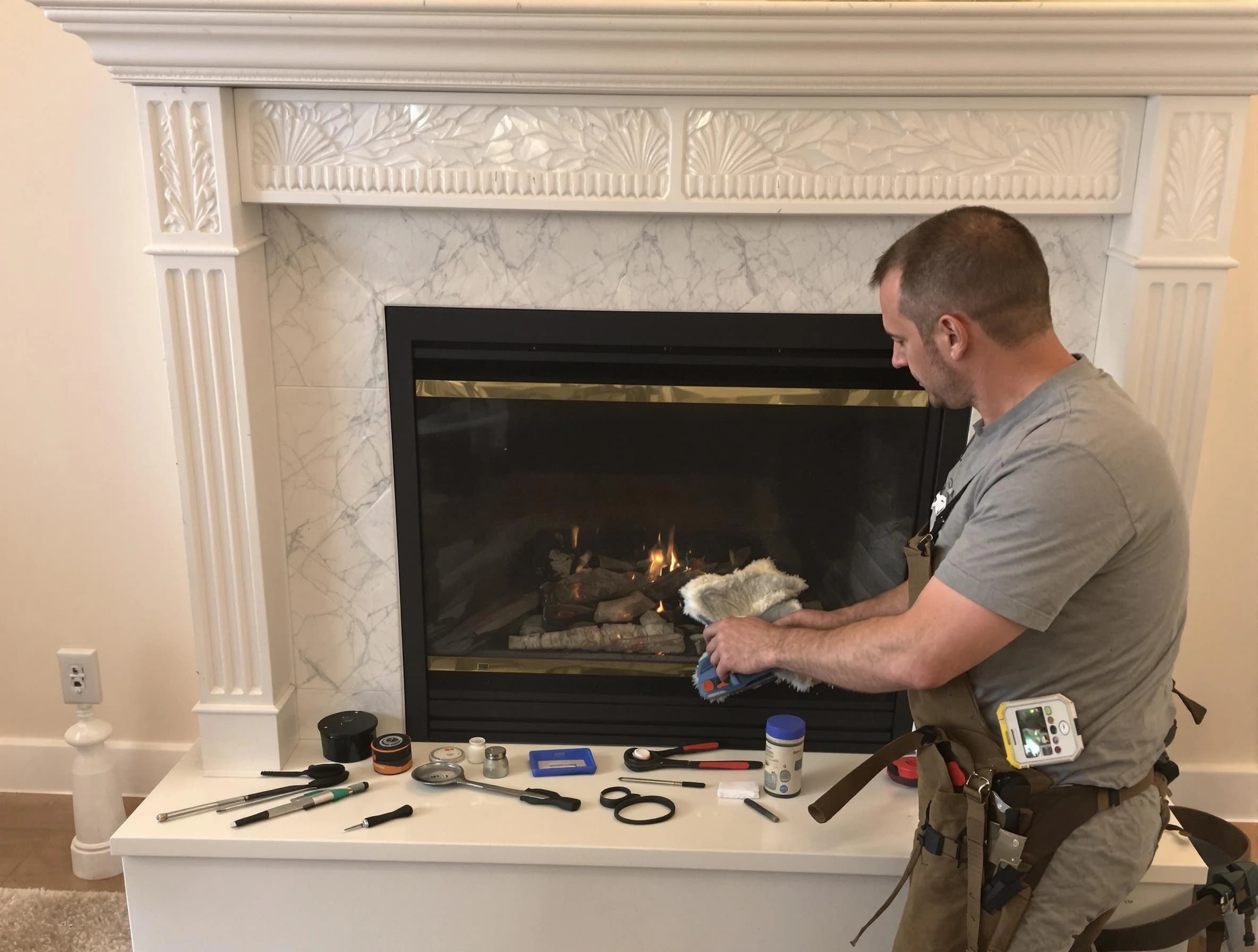Fairfield Plantation Chimney Sweep performing fireplace maintenance in Fairfield Plantation, GA
