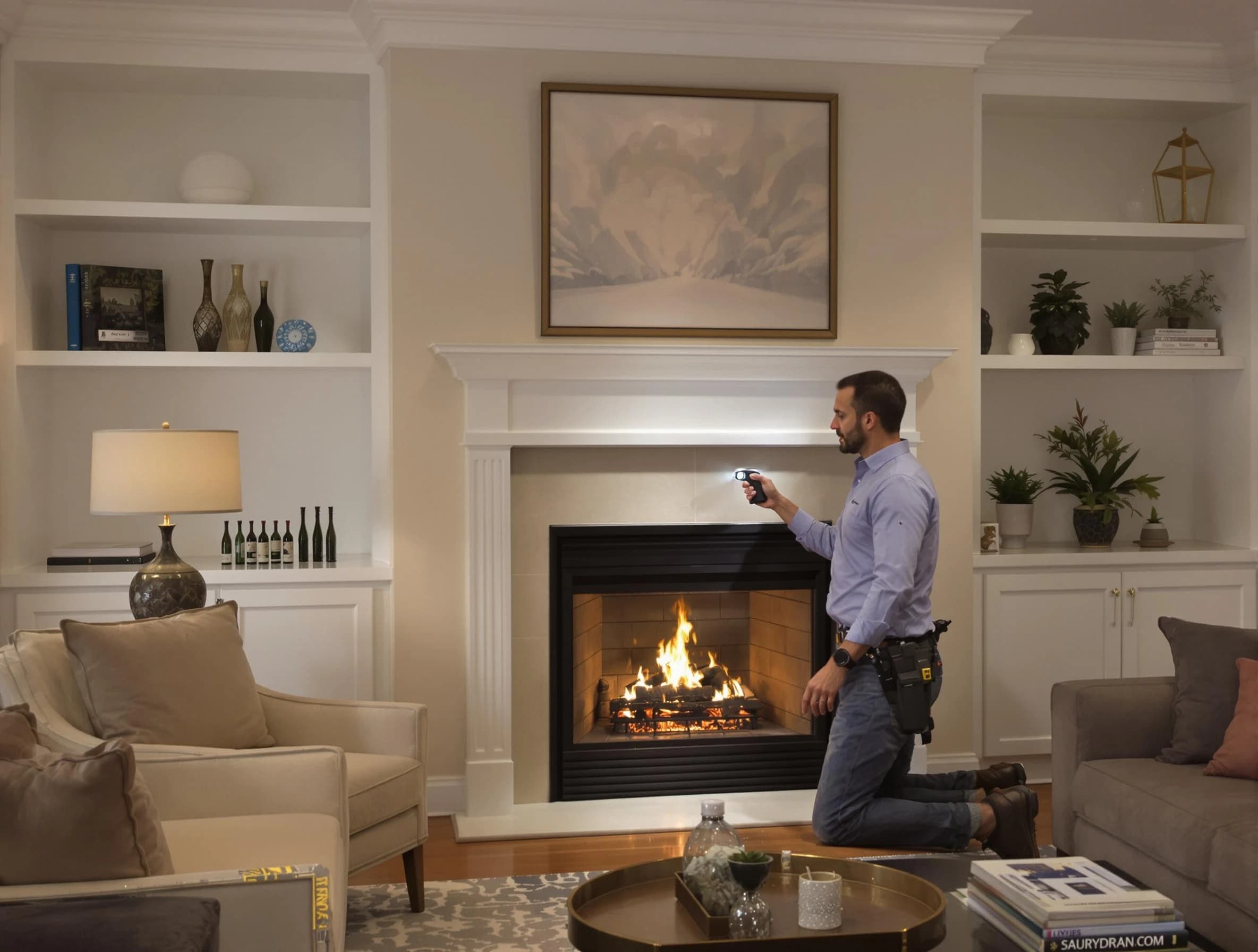 Fairfield Plantation Chimney Sweep conducting a fireplace safety inspection in Fairfield Plantation, GA