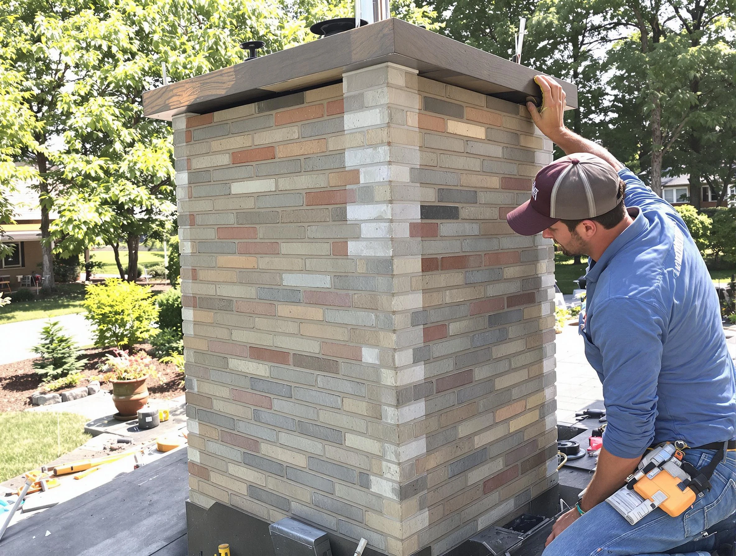 Fairfield Plantation Chimney Sweep completing a modern chimney remodel in Fairfield Plantation, GA