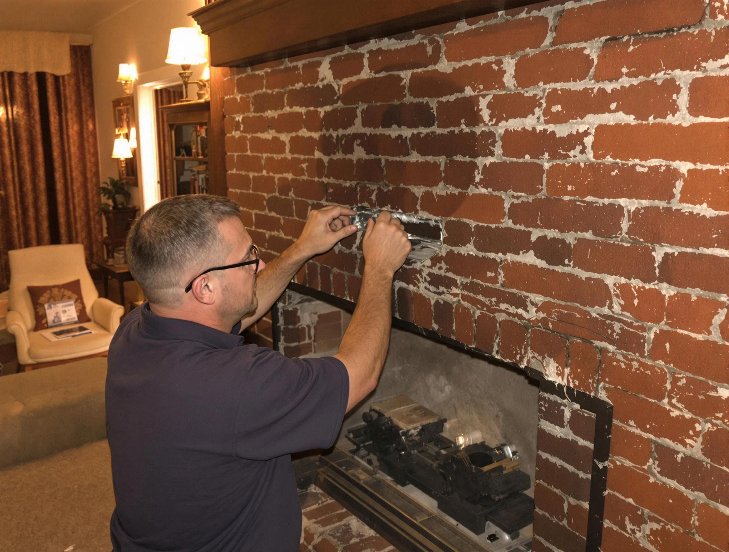 Fairfield Plantation Chimney Sweep expert fixing a fireplace in Fairfield Plantation, GA